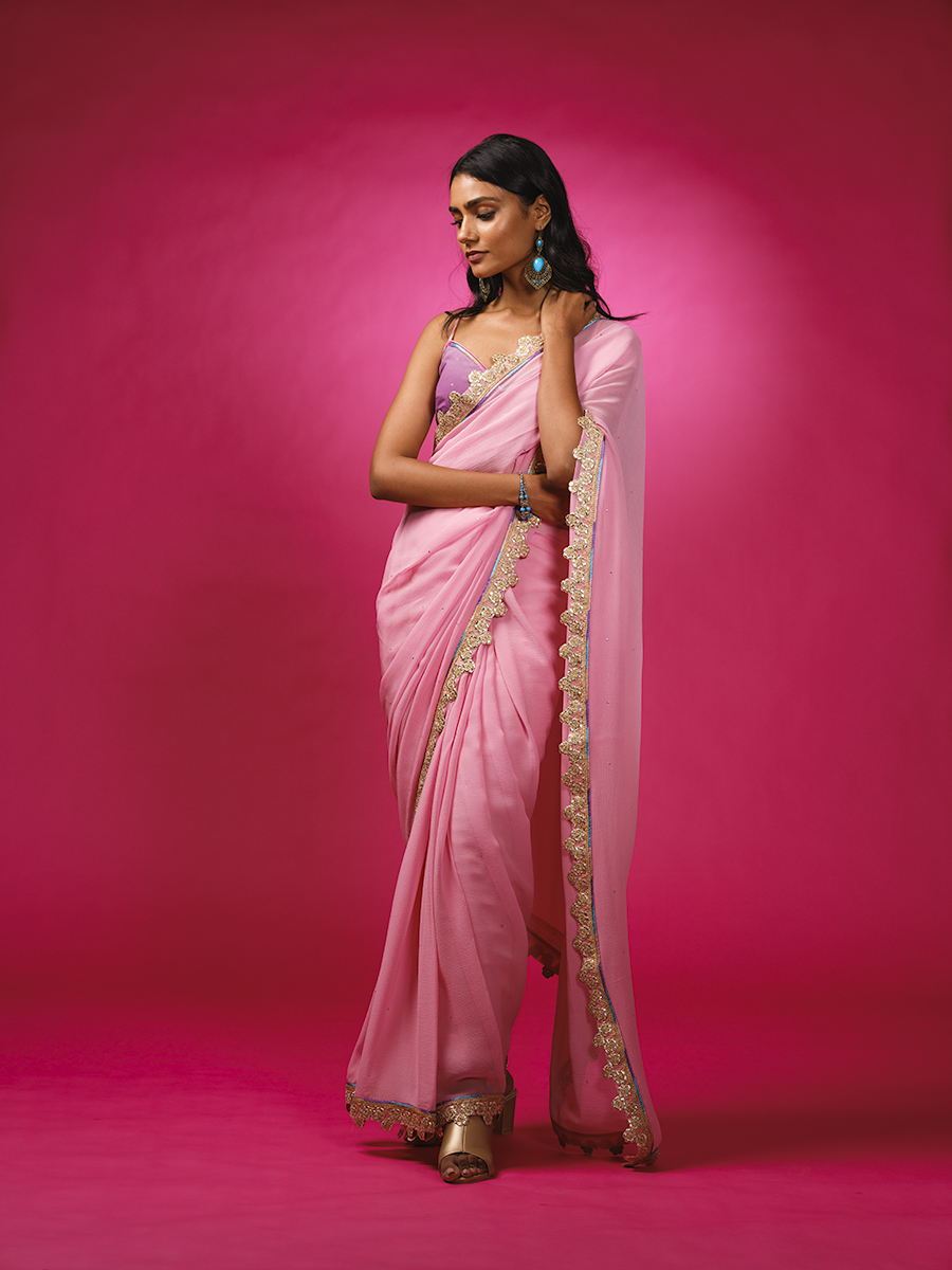 Bengal Woven Mul Cotton Saree - Powder Pink – EthnicElement